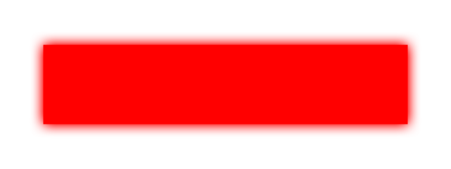 Bright red rectangle with neon glow isolated on transparent background