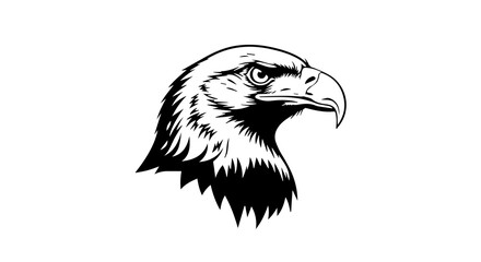 Bold Eagle Head Silhouette for Iconic Designs