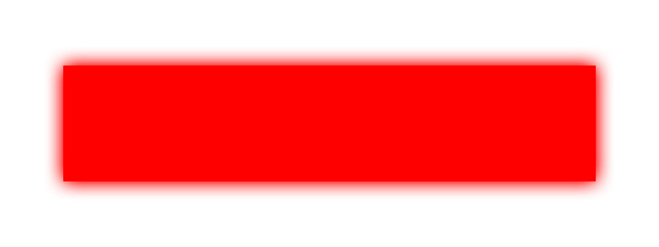 Bright red rectangle with neon glow isolated on transparent background