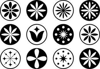 Geometric Flower Pattern Circle Designs