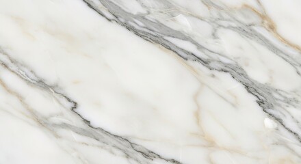 Obraz premium Elegant White Marble Texture with Gray Veins and Golden Hues