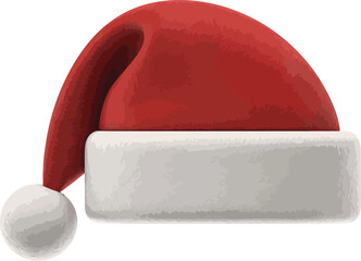 Classic Santa Hat Festive Digital Illustration