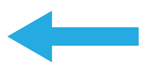 Blue isolated pointing vector arrowhead icon on white background. Simple isolated blue arrow icons.  Modern simple arrow icons on white page. EPS 10. 