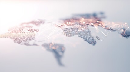 Abstract global business network with soft gradient lighting, representing professional connectivity.