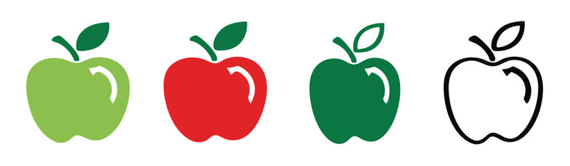 red apple icon. eco fruit sign. fresh food symbol. vegetarian symbol. diet pictogram. Health illustration.

