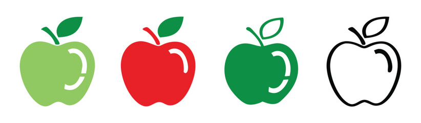 red apple icon. eco fruit sign. fresh food symbol. vegetarian symbol. diet pictogram. Health illustration.
