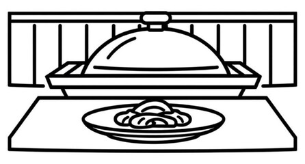 cartoon serving dish, cloche design, cloche clipart, open cloche cartoon, closed cloche cartoon, cloche food cartoon