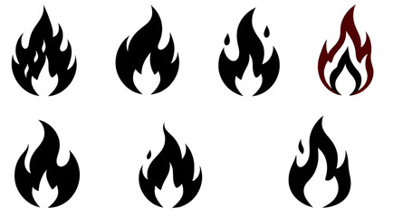 set of fire icons