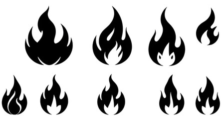 set of fire flames