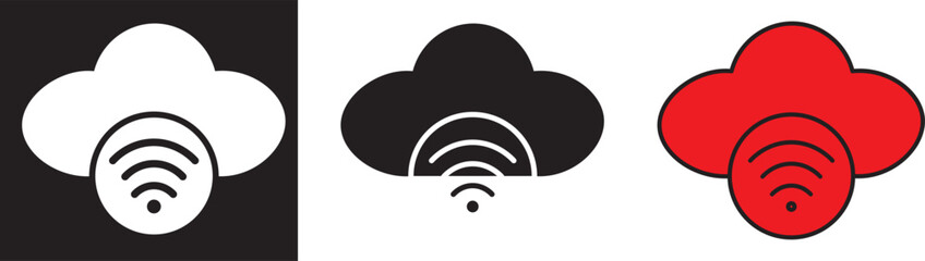 cloud computing concept vector.Digital cloud computing icon linking network circuitry, symbolizing technological connectivity