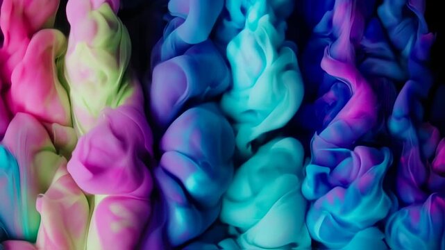 Abstract vibrant ink swirling in water