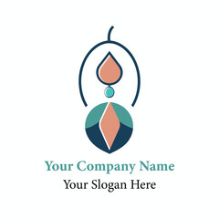 Abstract vector logo design representing the company with a water drop and energy elements
