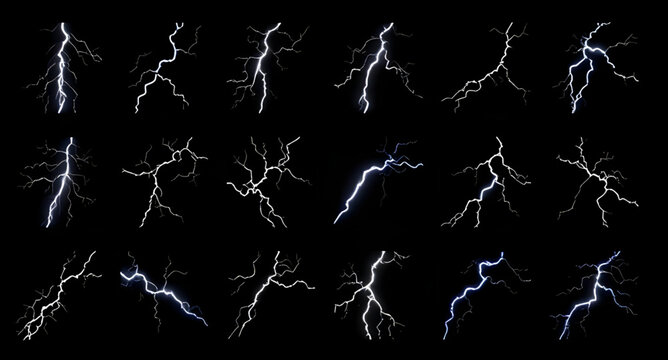 thunderbolt set, lightning vector collection, electric lightning set, lightning strike icons, thunder lightning vector, lightning bolt silhouettes, electricity flash icons, lightning graphic set, stor