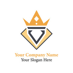 Gold star company logo vector with business badge and decorative icon elements