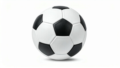 Naklejka premium Classic black and white soccer ball isolated on white.