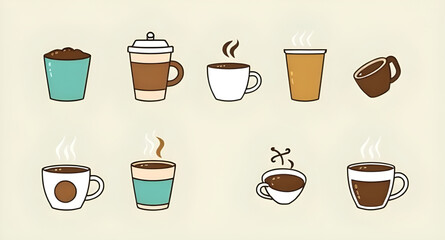 mug cartoon design, coffee break illustration, colorful coffee cups, coffee sketch cartoon, smiling coffee cup, coffee lover cartoon, coffee with steam, cozy coffee cartoon, breakfast coffee mug, hot 