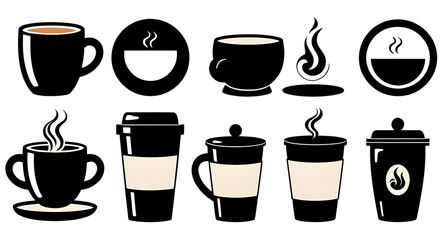 morning coffee cartoon, cafe cup vector, hot drink cups, cartoon beverage cups, coffee and tea cups, hand drawn coffee cups, cartoon coffee collection, coffee doodles, coffee icon set, mug cartoon des