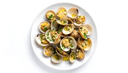 Plate of cooked clams