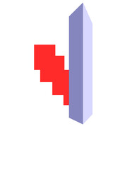 business graph isolated on white