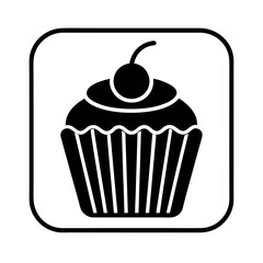 Minimal Flat Cupcake Fluffy Scallop Vector Illustration