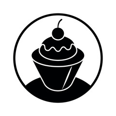 Minimal Flat Dessert Pudding Vector Illustration