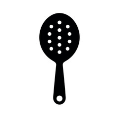Minimal Flat Slotted Spoon Round Vector Illustration