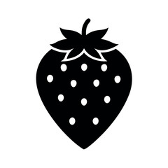 Minimal Flat Strawberry Heart Shape Vector Illustration