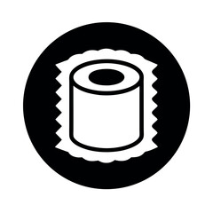 Minimal Flat Toilet Paper Roll Vector Illustration