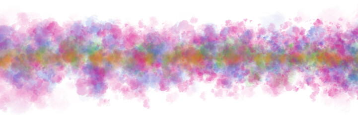 Colorful smoke stripe template with vibrant purple pink orange blue and yellow tones on transparent background for mockups