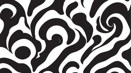 Vector-based abstract illustration featuring bold blue swirling and wave-like shapes on an off-white background.
