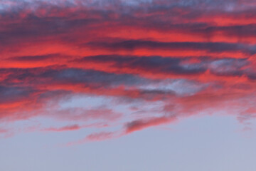 Beauty of twilight clouds with bright colors in sky