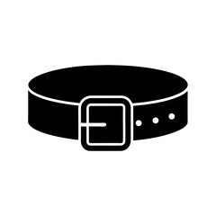 Minimal Glyph Belt Stencil Icon with Buckle Vector Illustration