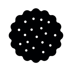 Minimal Glyph Biscuit Cracker with Scalloped Edges Vector Illustration