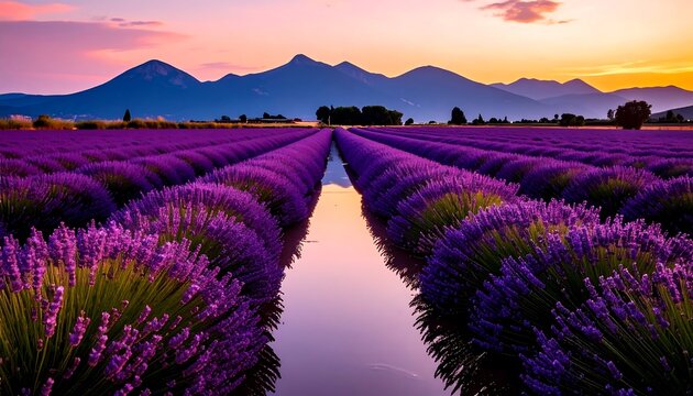 Lavender field at sunrise (2)