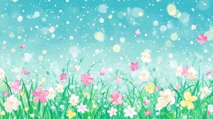 Springtime meadow illustration