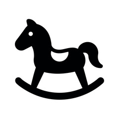 Minimal Glyph Rocking Horse Toy Simple Clean Vector Illustration