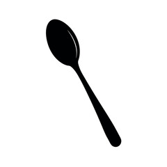 Minimal Glyph Spoon Utensil Simple Clean Vector Illustration