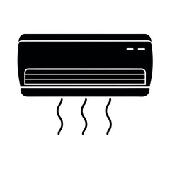 Minimal Glyph Wall Mounted Air Conditioner Vector Illustration