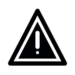 Minimal Glyph Warning Triangle with Exclamation Mark Vector Illustration