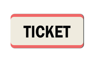 Blank Ticket Design Template Classic Event Entry Pass with Rounded Corners Vector