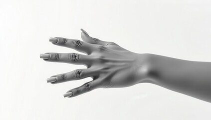 Girl's hands on a white background