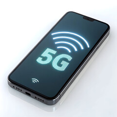 smartphone with glowing 5g network icon