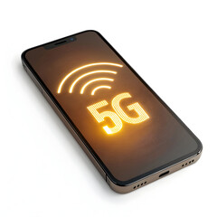 smartphone with glowing 5g network icon