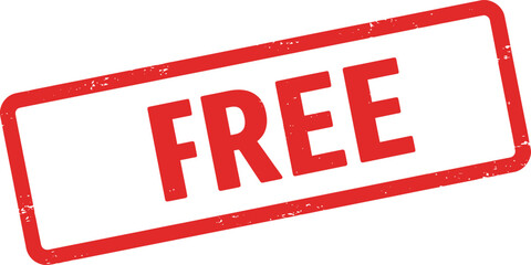 Promotional free stamp graphic for retail and marketing use offers and discounts isolated on transparent background