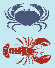 vector crab on white background