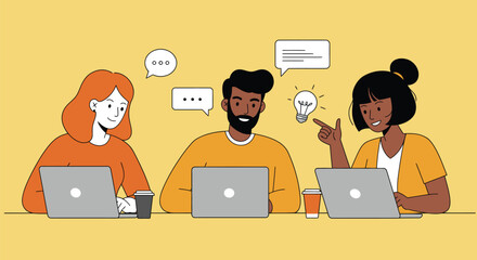 Teamwork and Innovation: Startup Team Brainstorming a New Project Together