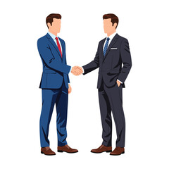 High-Quality Flat Vector Illustration: Businessmen Handshake, Professional Agreement