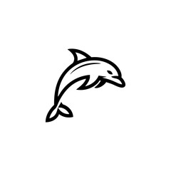 Obraz premium A streamlined dolphin outline in motion, representing freedom, ocean life, marine conservation, and playful intelligence.