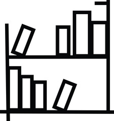 vector illustration of  book self furniture