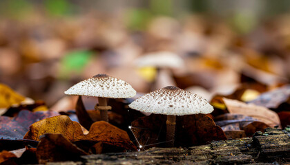 Fungal Forest Canopy Hyphae Weaving TreeLike Arches for Digital Subterranean Design Amidst Hyphaewhite Arches Leafbrown Floor